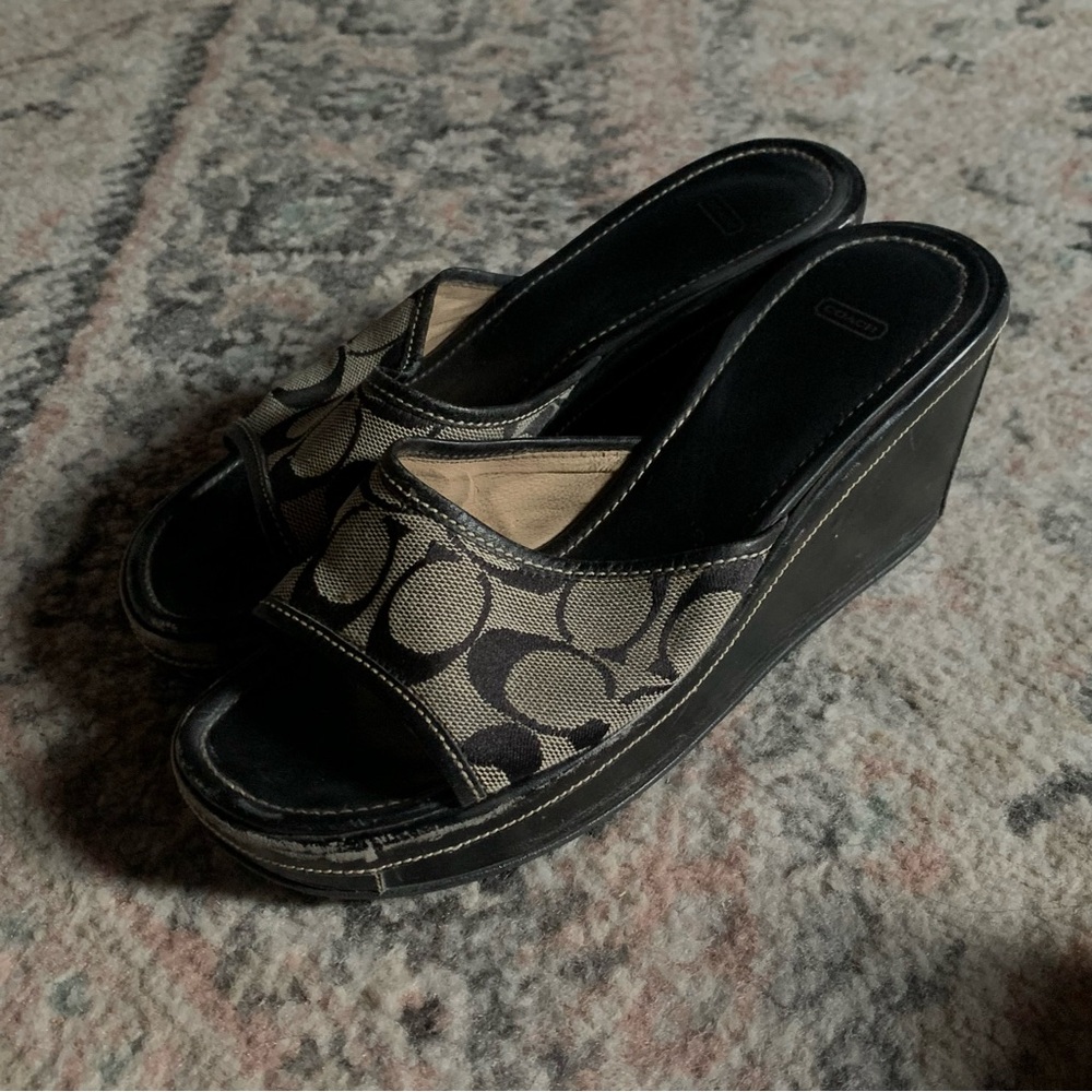 Vintage Coach Wedge Sandals